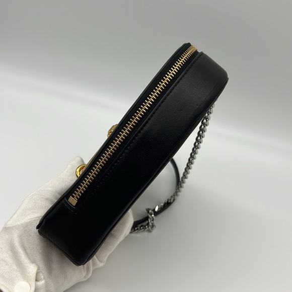 Rebecca Minkoff Heart Crossbody Bag Black Gold Silver - Picture 4 of 16